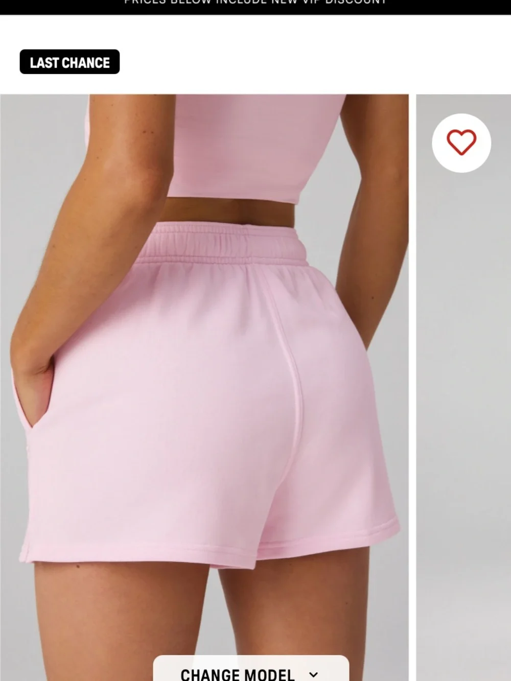 Year Round Terry Shorts- Fabletics Soft pink size M